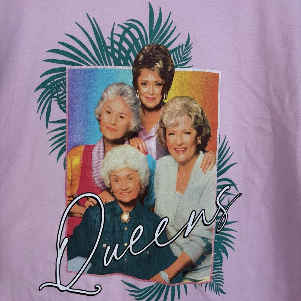 Golden Girls Queens 👑 3XL Shirt Pink Graphic Classic Timeless Retro Grannycore